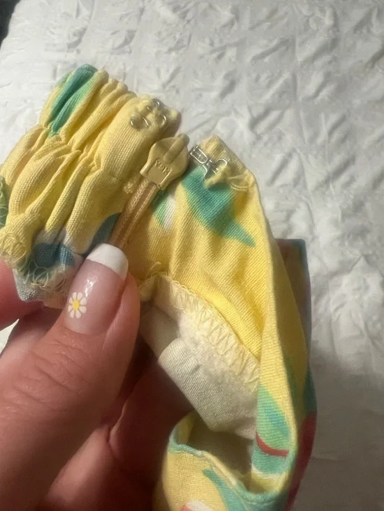 Vintage Duck Head 90s Floral High Waist Crop Pants Yellow Pink Size 14 - Picture 7 of 7